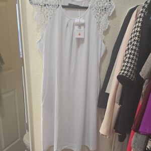 Elegant White Lace Midi Dress